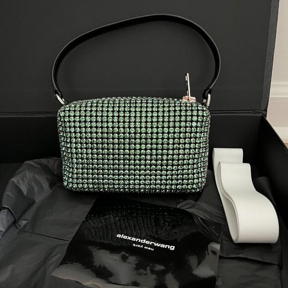 RARE Alexander Wang Heiress Medium Pouch Bag in Green New in Box - Picture 1 of 15